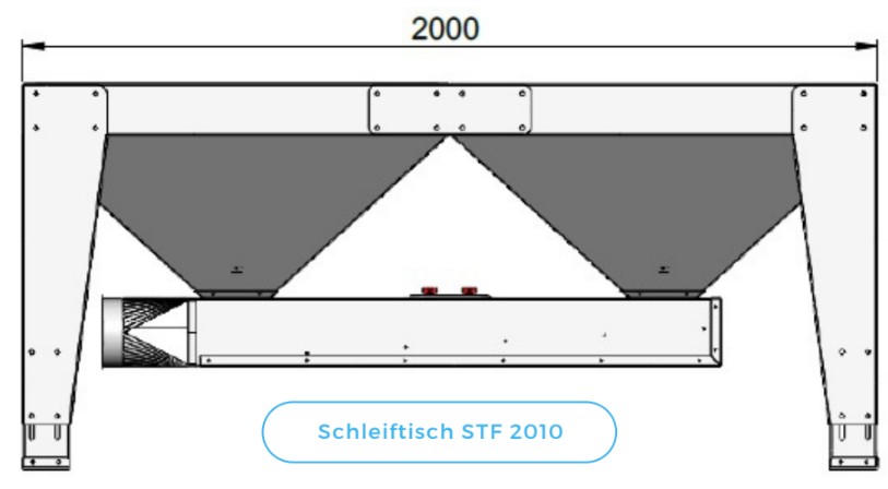 Riedex Schleiftisch STF 2010 - 2000 x 1000 mm