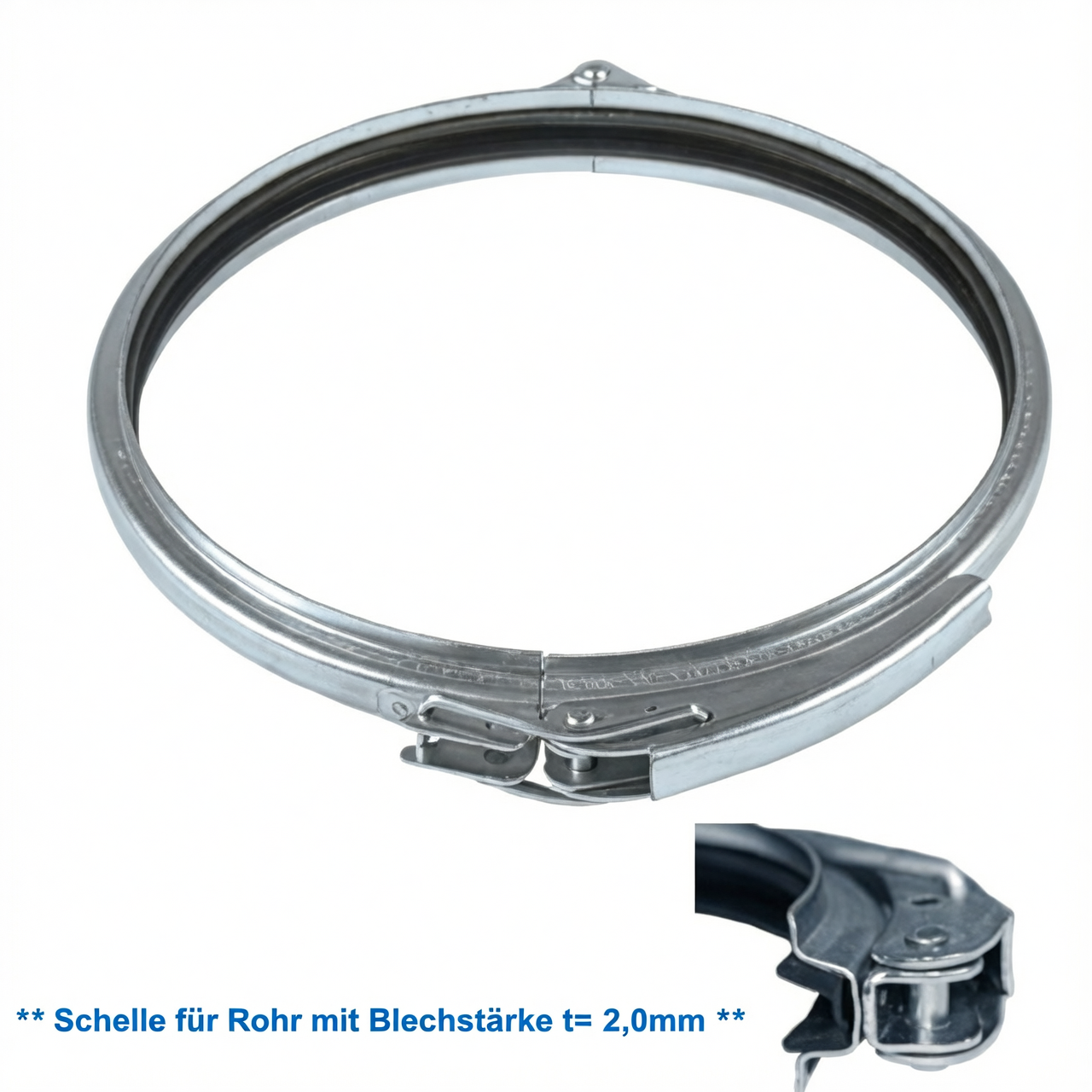 Spannschelle mit Hebel für 2,0 mm Blechstärke
